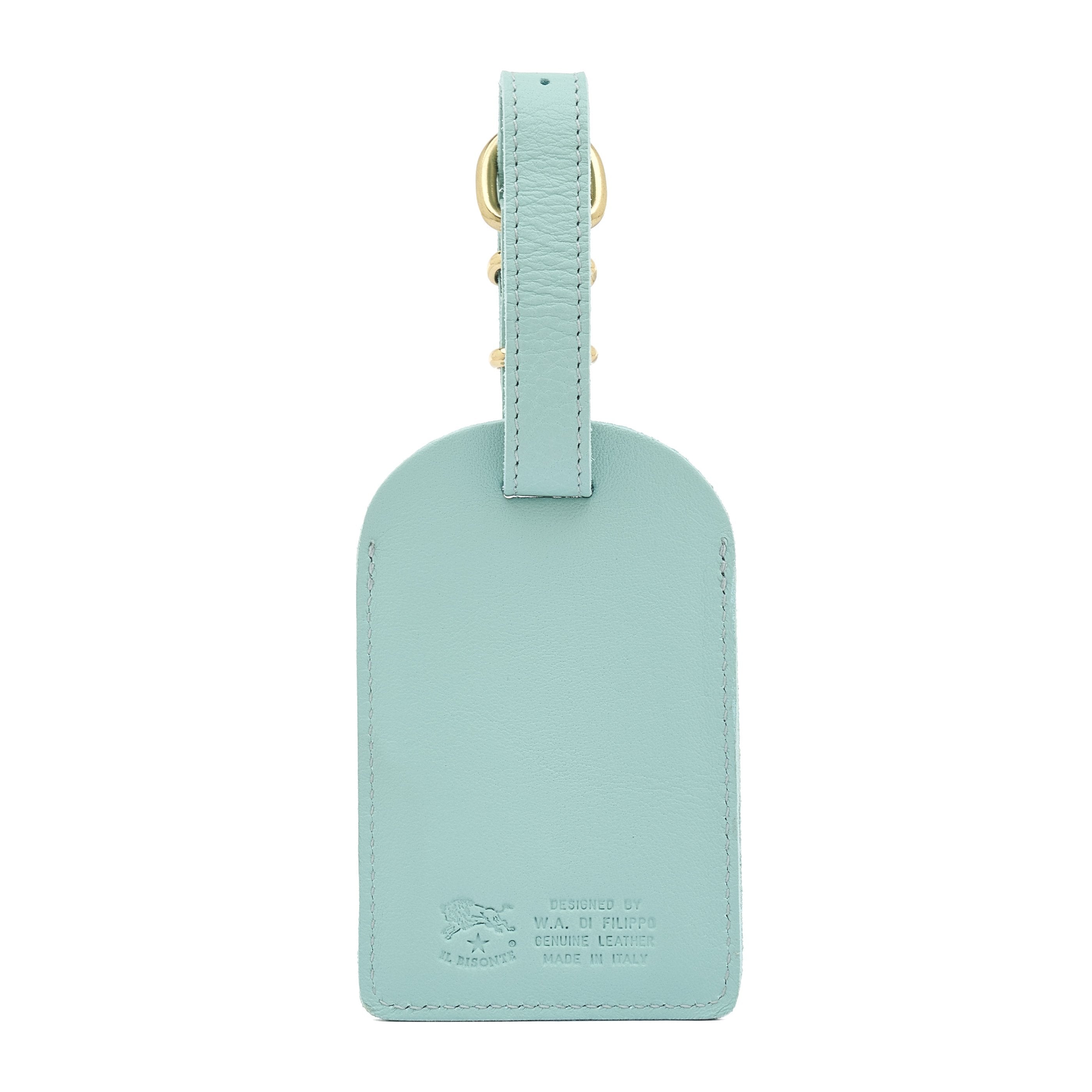 Travel | Luggage tag in leather color sky blue botticelli