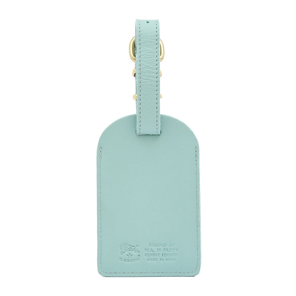 Travel | Luggage tag in leather color sky blue botticelli