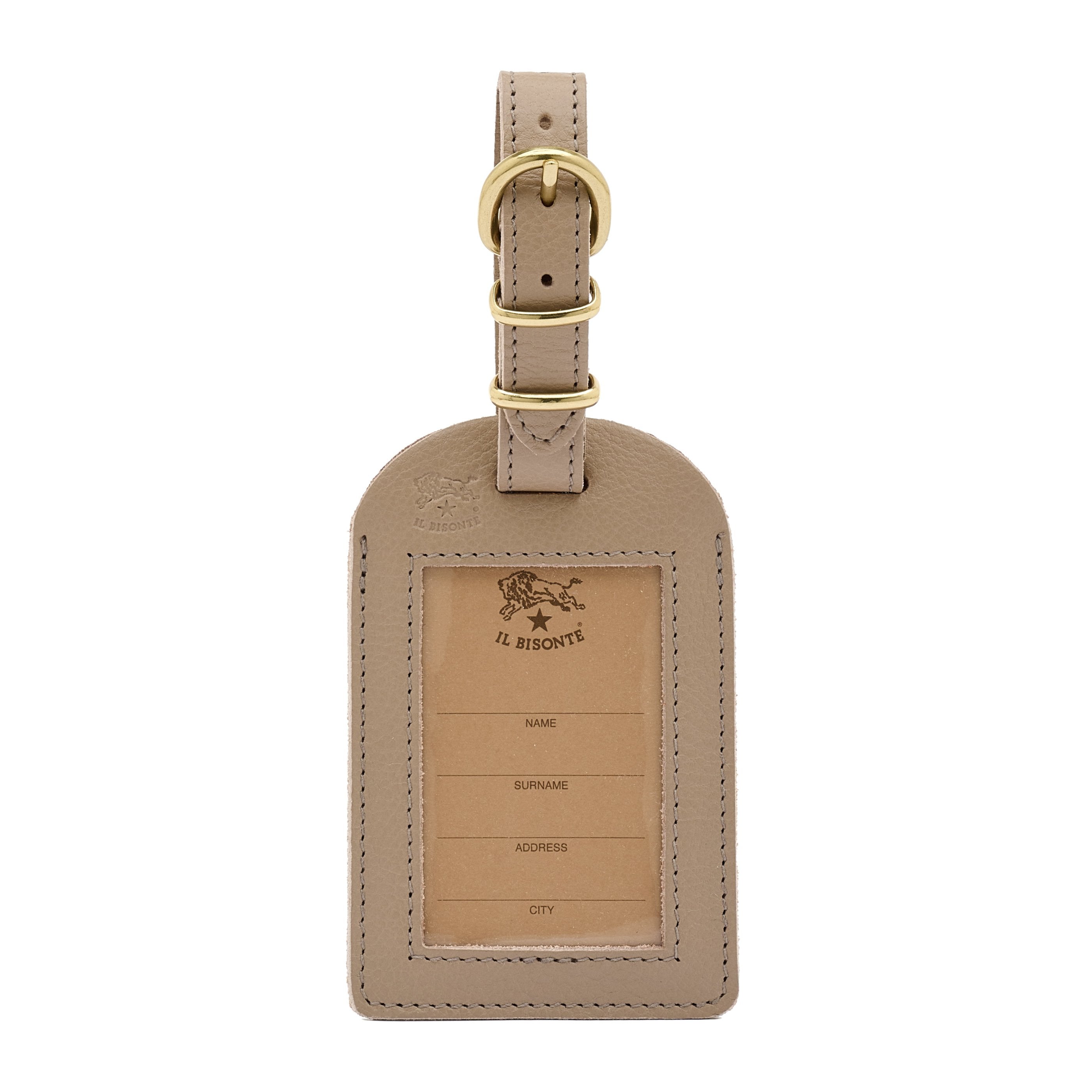 Travel | Luggage tag in leather color beige vasari
