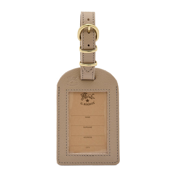 Travel | Luggage tag in leather color beige vasari