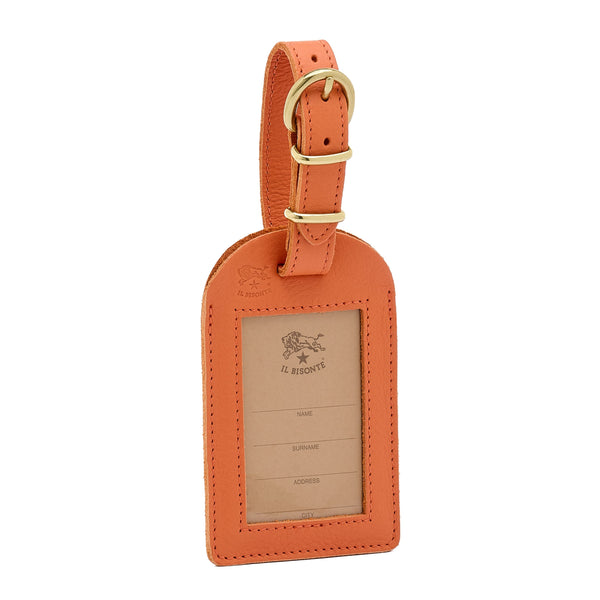 Travel | Luggage tag in leather color orange pontormo