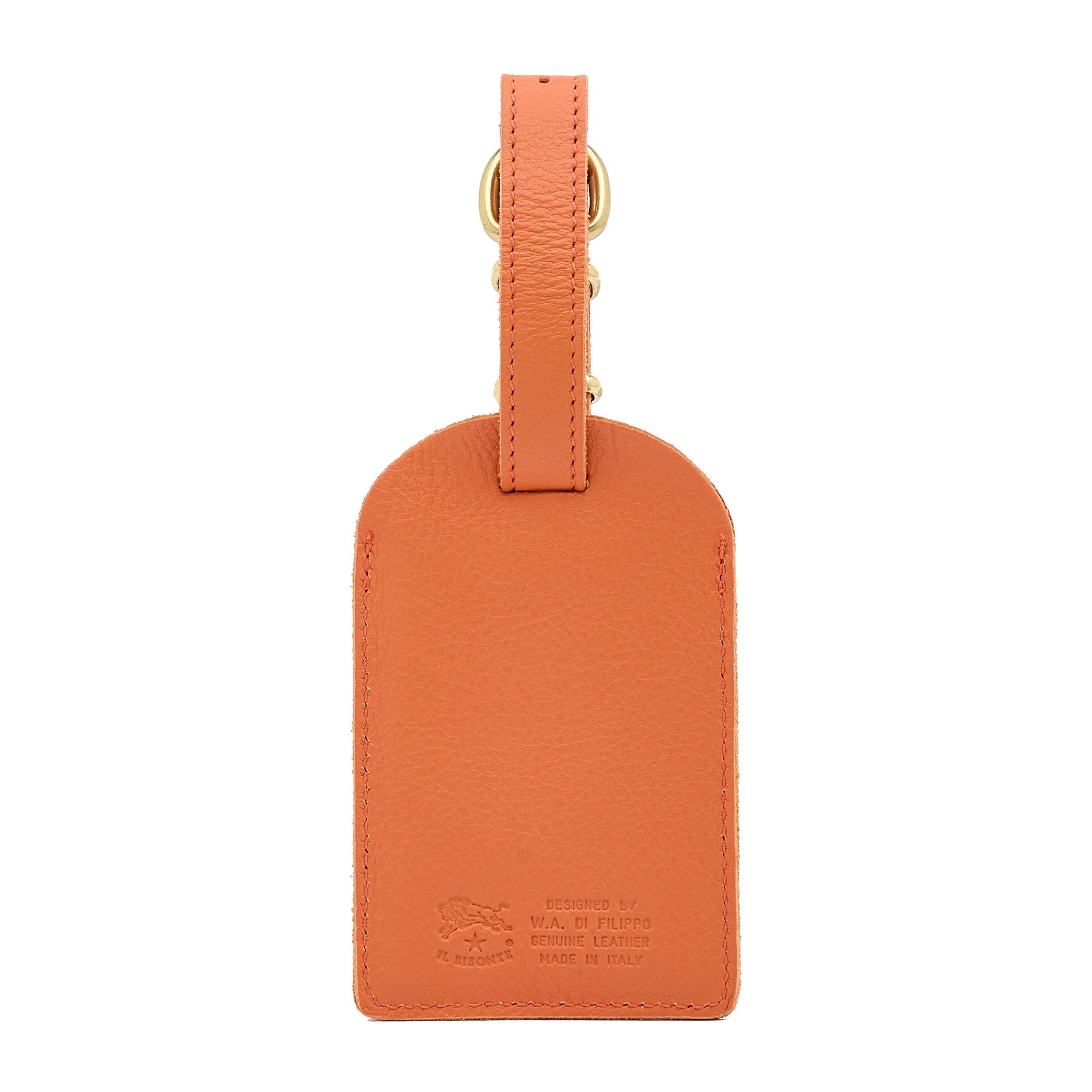 Travel | Luggage tag in leather color orange pontormo