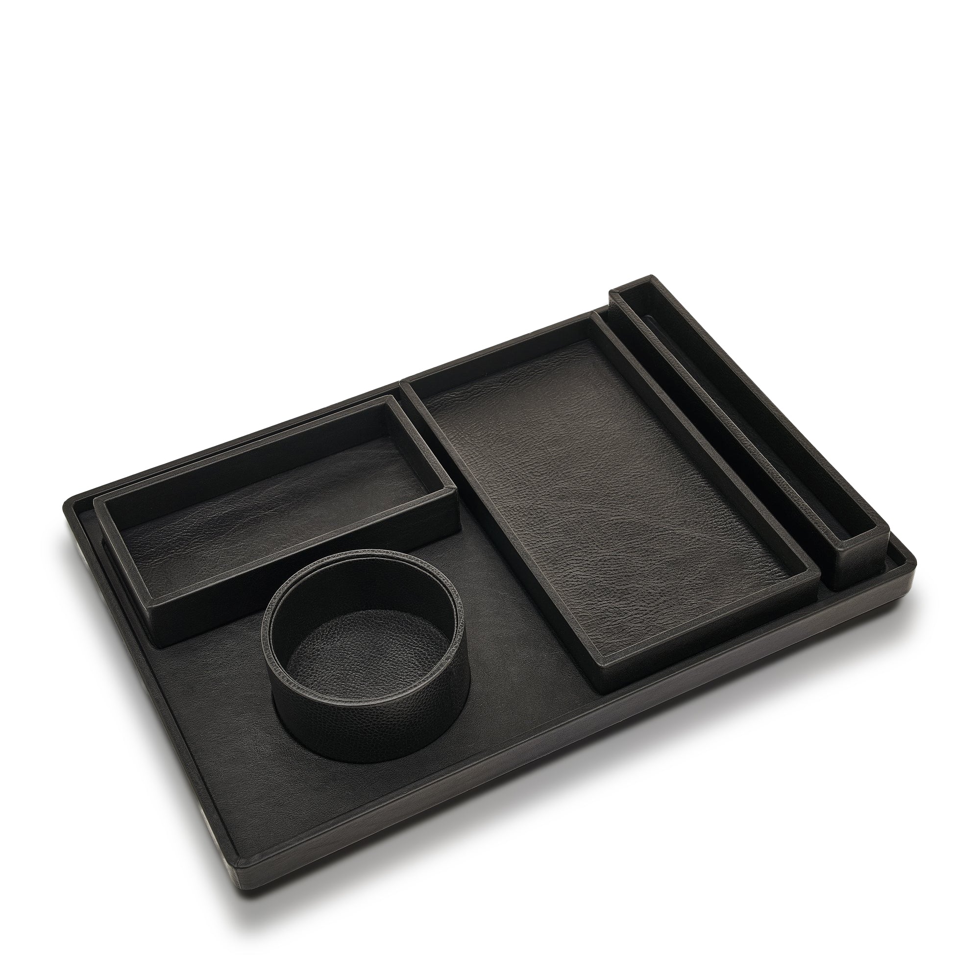 Canteen  tray 02 | Home accessory in leather color black