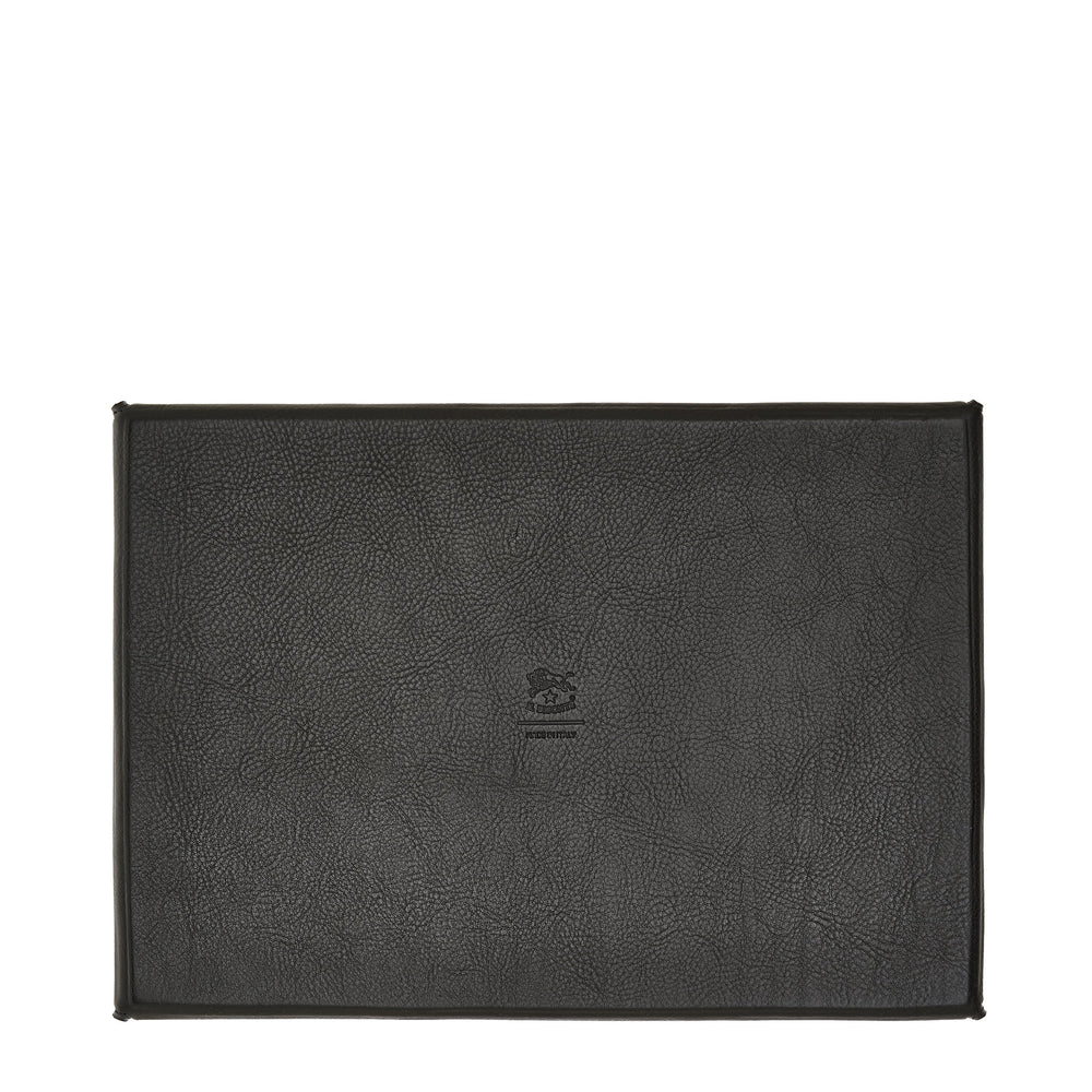 Home | Valet tray / pocket organizer in leather color black — 
back or detail view
 — 2 of 3