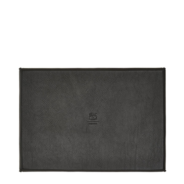 Home | Valet tray / pocket organizer in leather color black — 
back or detail view
