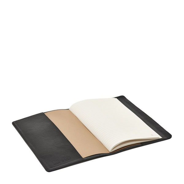 Note book in leather color black