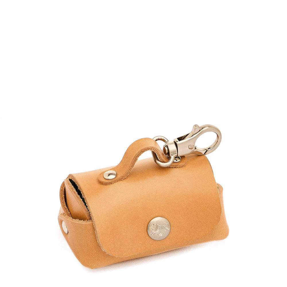 Pet collection | Distributore di sacchetti per animali domestici in pelle colore naturale