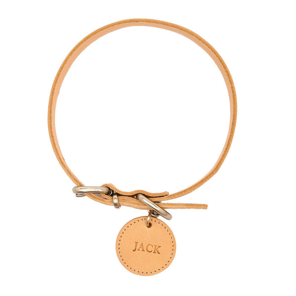Pet collection | Collare per cani in pelle colore naturale