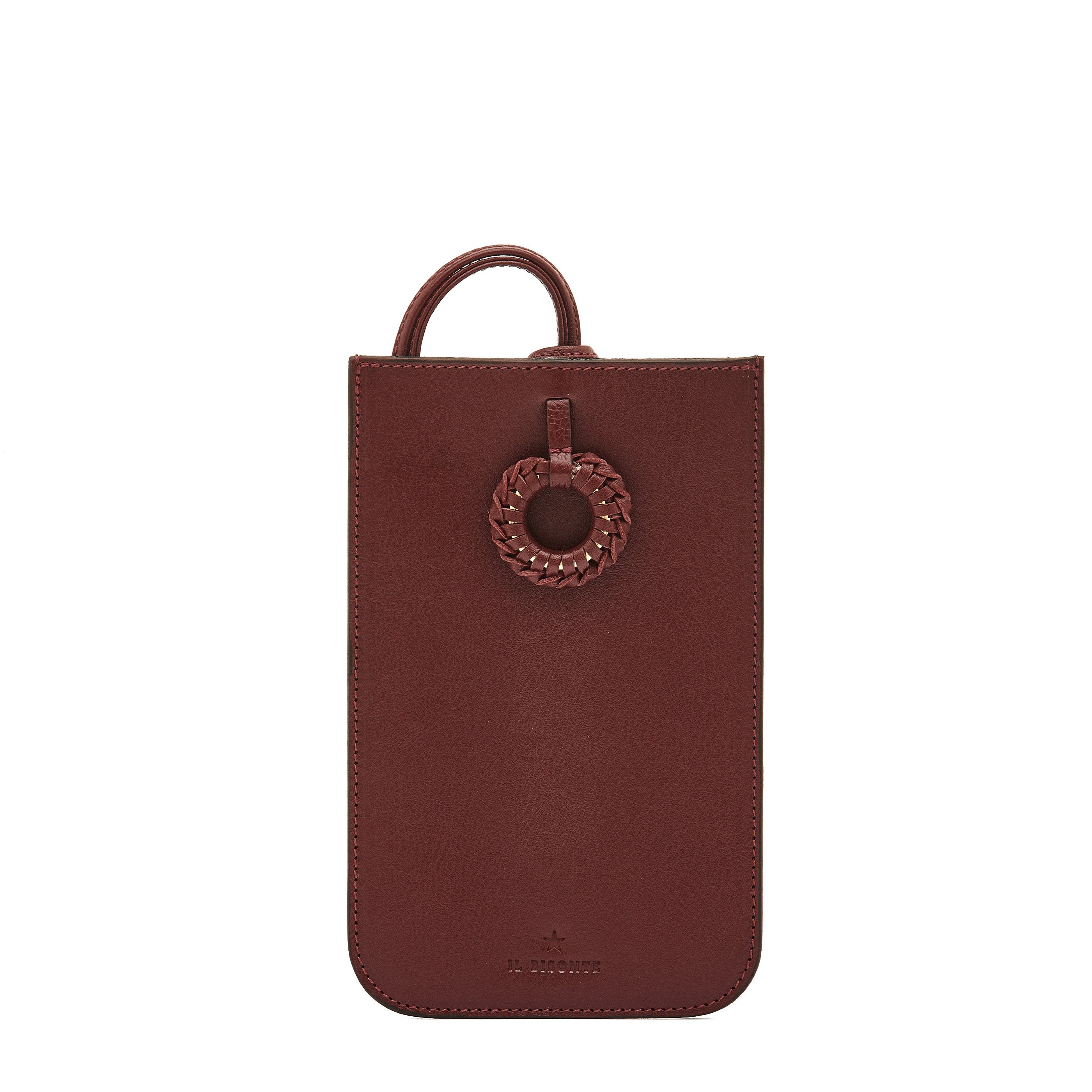 Tessa | Women's i-tech accessory in leather color black cherry — 
front view
 — 1 of 6