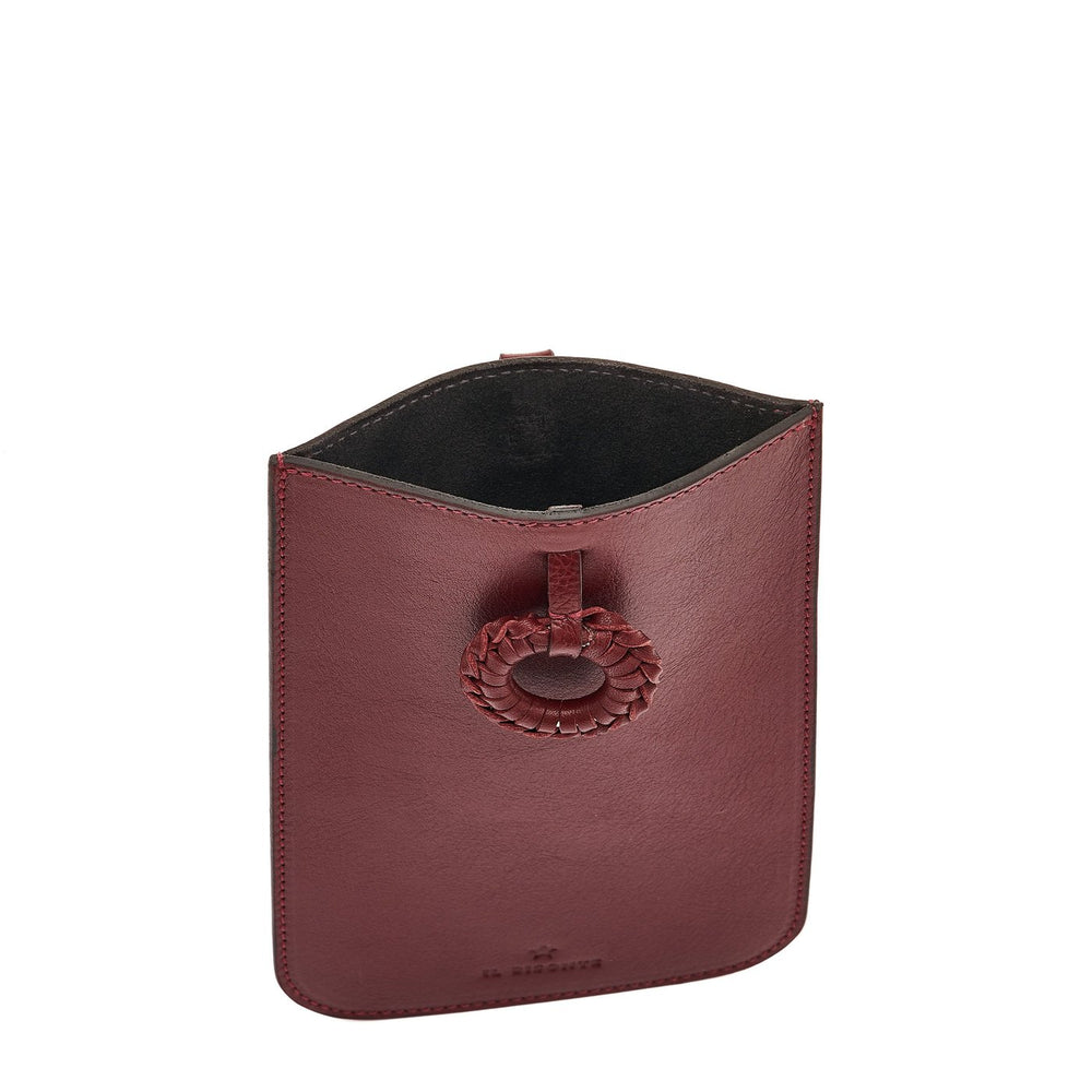 Tessa | Women's i-tech accessory in leather color black cherry — 
interior detail view
 — 5 of 5