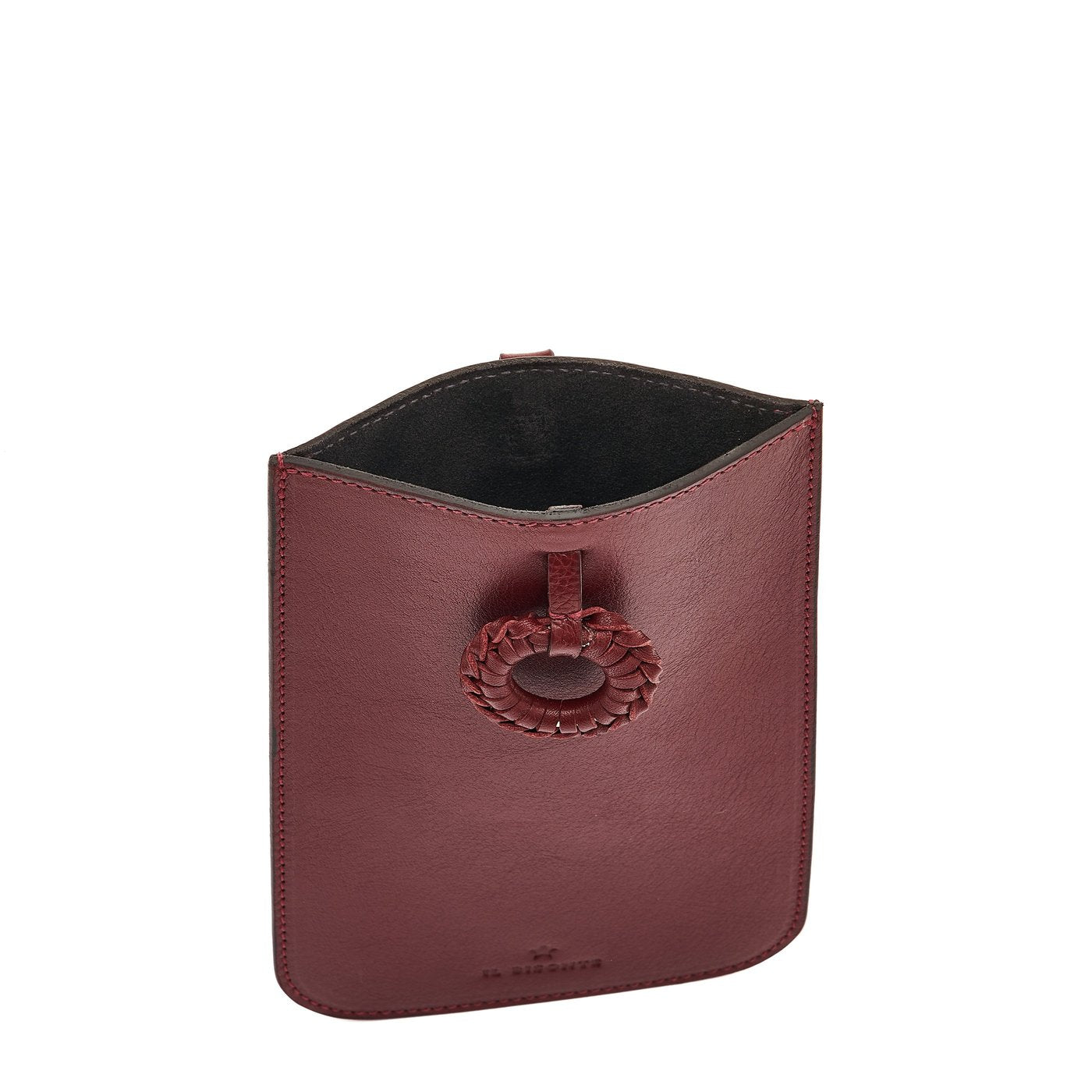 Tessa | Women's i-tech accessory in leather color black cherry — 
interior detail view
 — 5 of 6