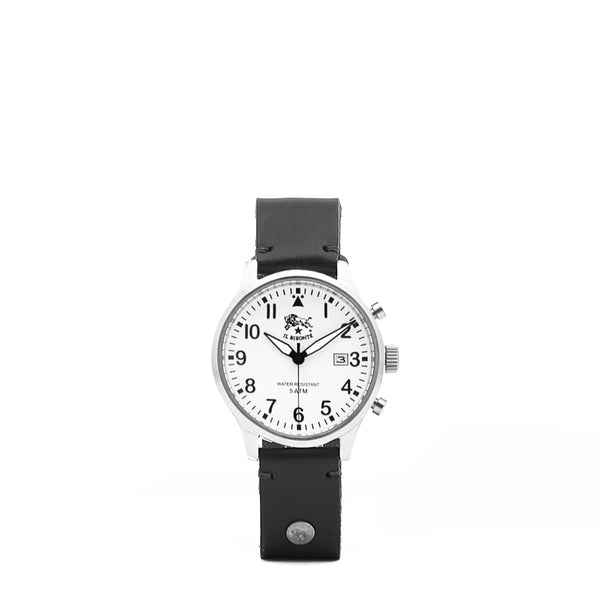 Men's watch in leather color black