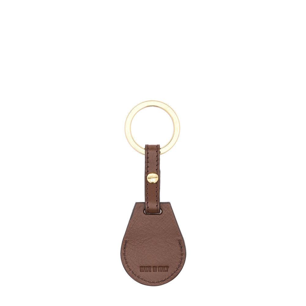 Nina | Air tag keyring pour femme en cuir couleur marron tabacco — 
back or detail view
 — 3 of 3