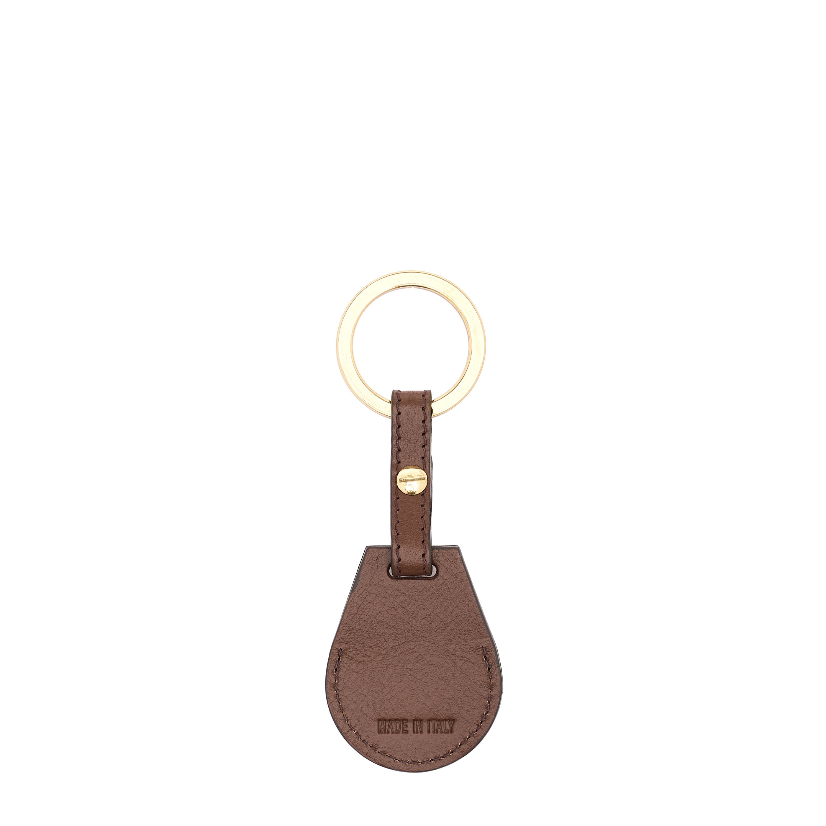 Nina | Air tag keyring pour femme en cuir couleur marron tabacco — 
back or detail view
 — 3 of 3