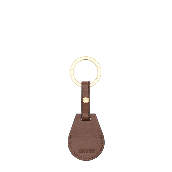Nina | Women's air tag keyring in leather color brown tabacco