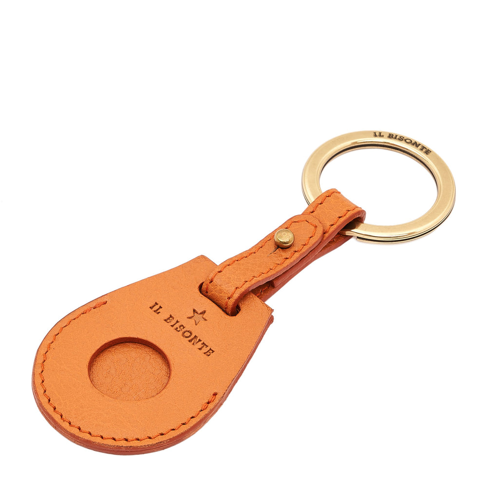 Nina | Women's air tag keyring in leather color caramel — 
side view
 — 2 of 3