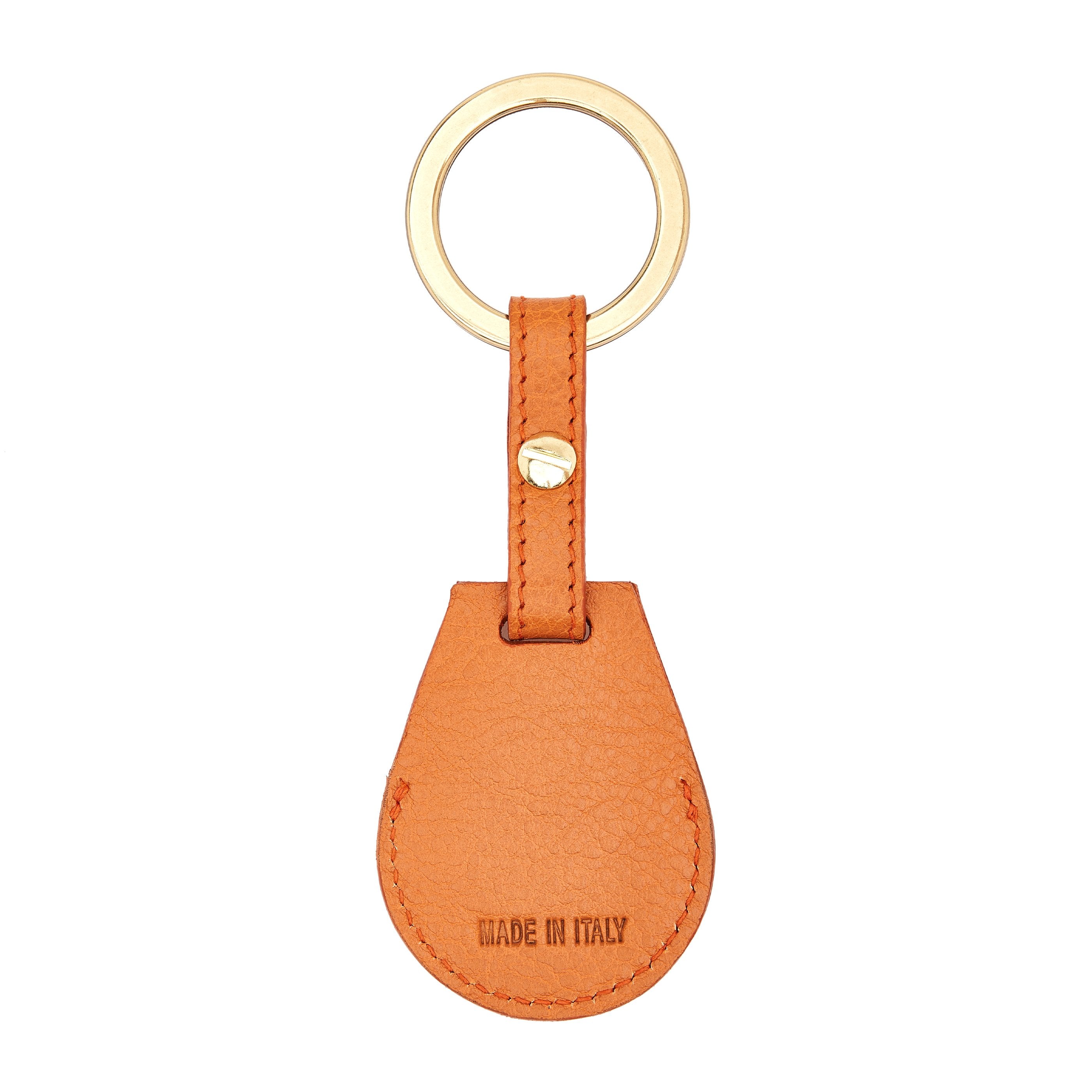 Nina | Women's air tag keyring in leather color caramel — 
back or detail view
 — 3 of 3