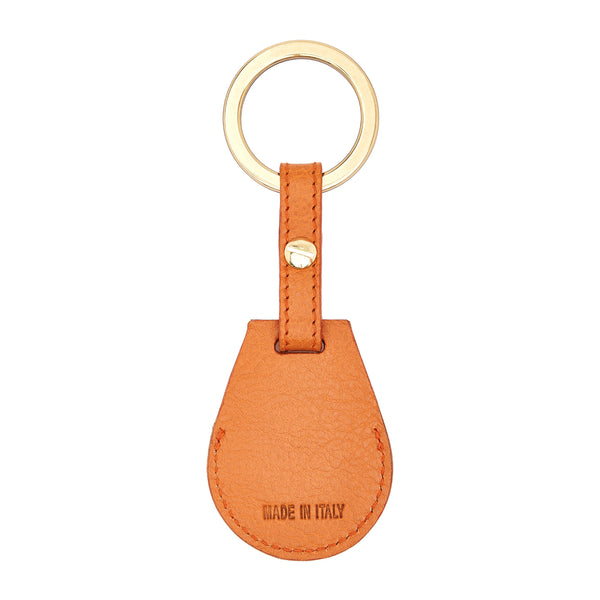 Nina | Women's air tag keyring in leather color caramel