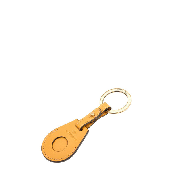 Nina | Women's air tag keyring in leather color yellow narciso