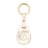 Nina | Women's air tag keyring in metallic leather color metallic platinum