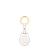Nina | Women's air tag keyring in metallic leather color metallic silver