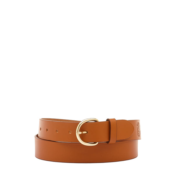 Belt in leather color caramel