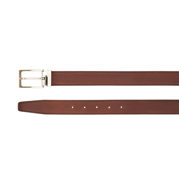Cestello | Men's belt in vintage leather color coffee / black