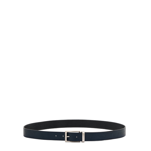 Cestello | Men's belt in vintage leather color mezzanotte blue
