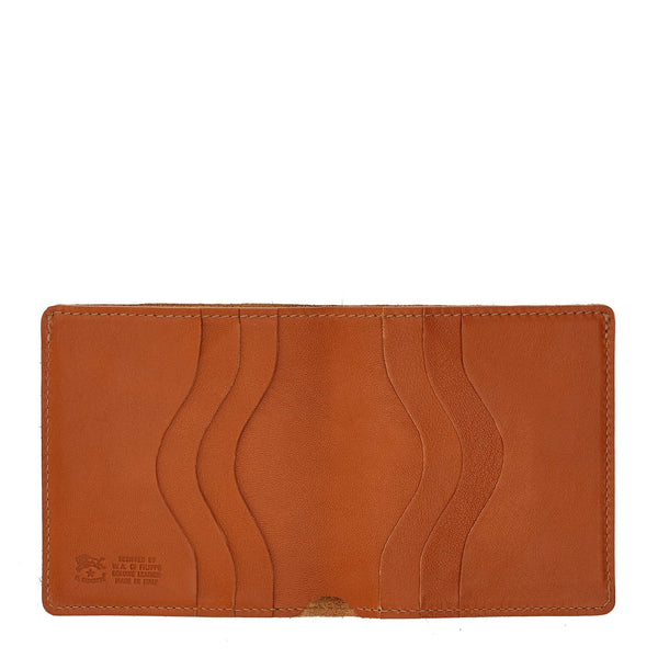 Albinia | Men's bi-fold wallet in calf leather color caramel
