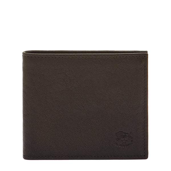 Feniglia | Men's bi-fold wallet in vintage leather color black