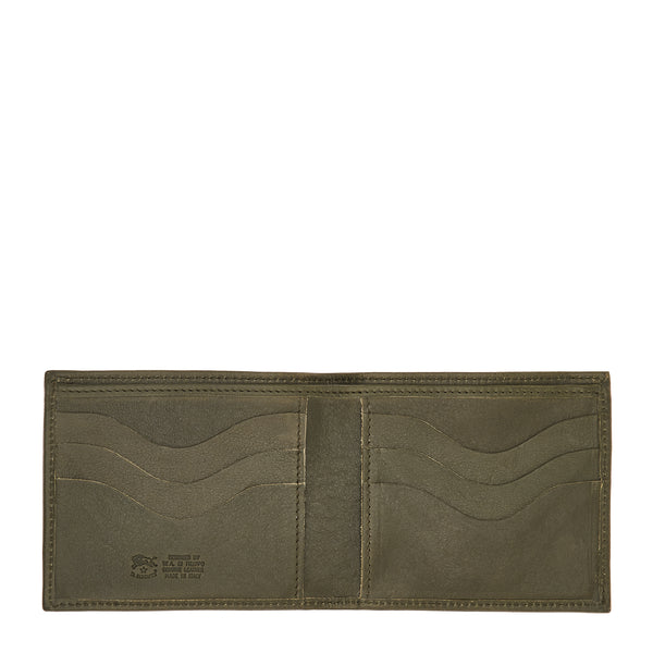 Feniglia | Men's bi-fold wallet in vintage leather color forest