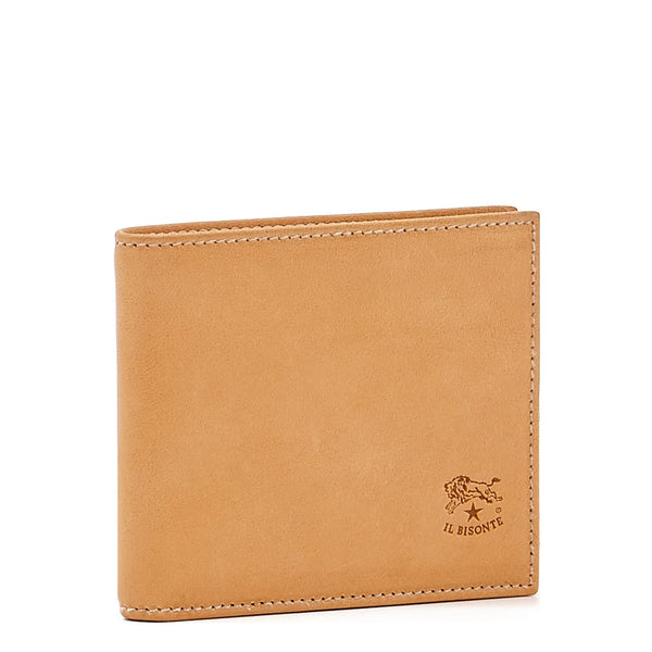 Feniglia | Men's bi-fold wallet in calf leather color natural