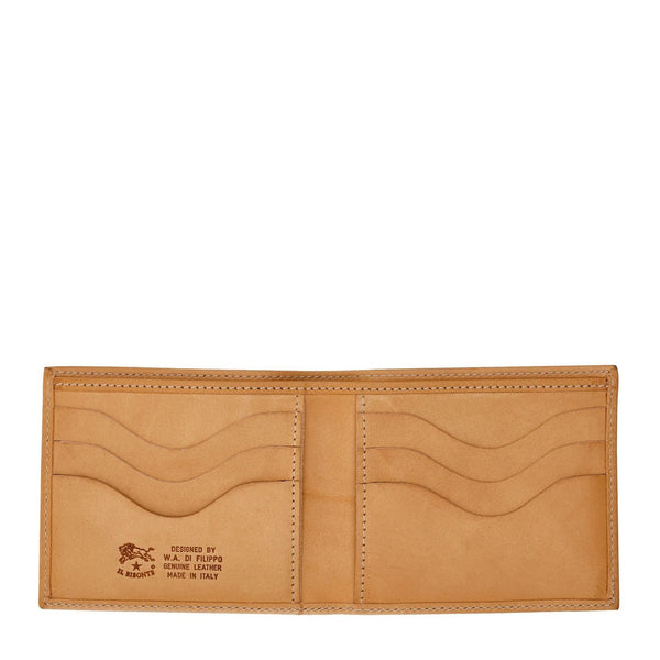 Feniglia | Men's Bi-Fold Wallet in Calf Leather color Natural