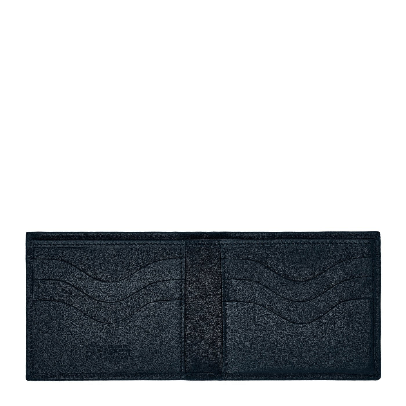 Feniglia | Men's bi-fold wallet in vintage leather color mezzanotte blue