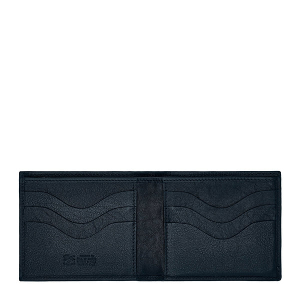 Feniglia | Portafoglio a libro da uomo in pelle invecchiata colore blu mezzanotte