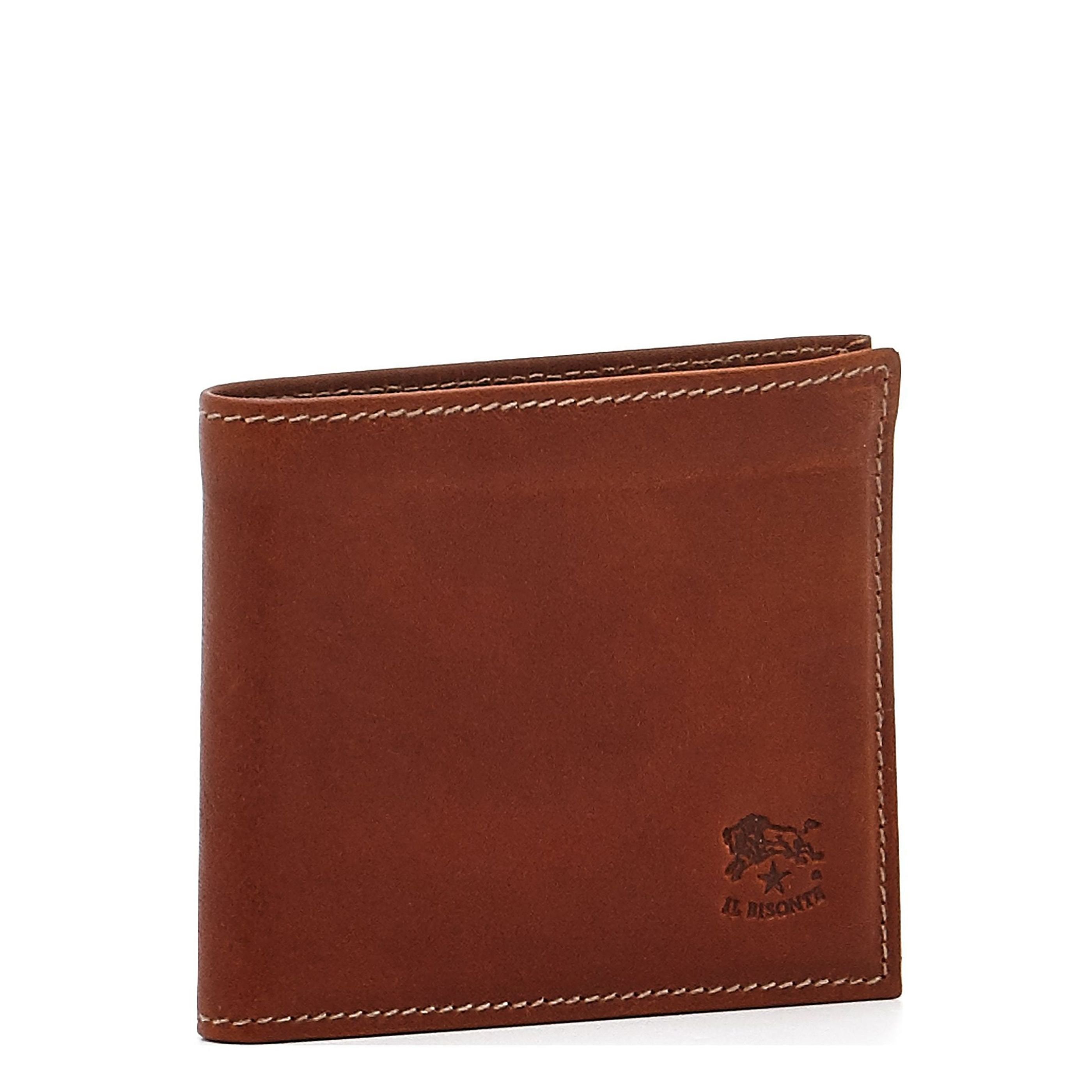 Feniglia Men's bi-fold wallet in vintage leather color sepia