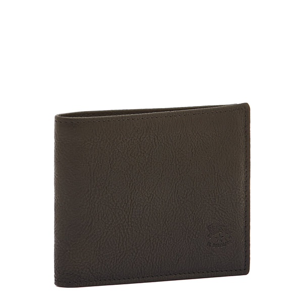 Men's bi-fold wallet in vintage leather color black