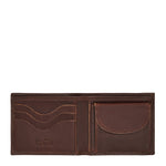 Men's bi-fold wallet in vintage leather color coffee
