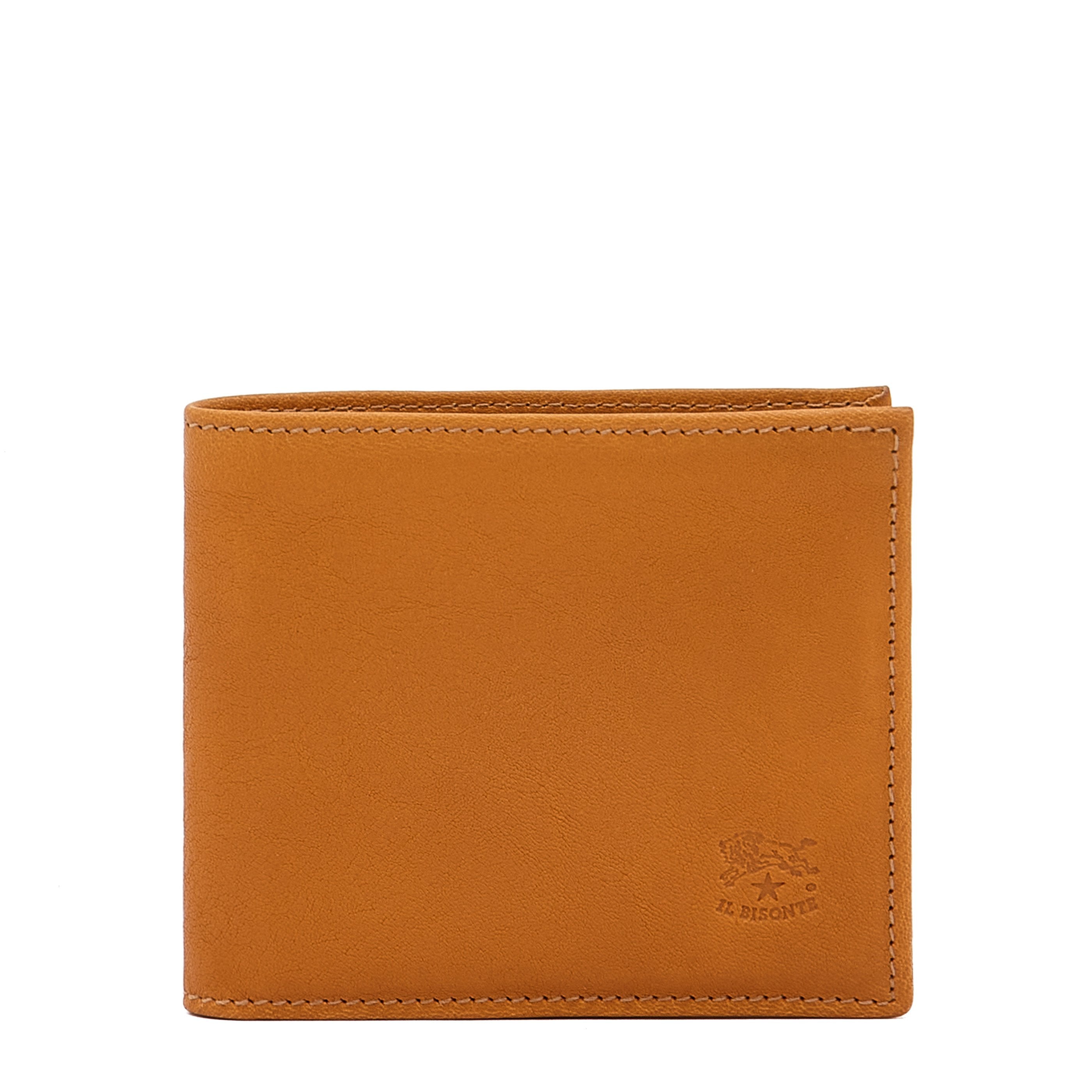 Men's bi-fold wallet in vintage leather color natural