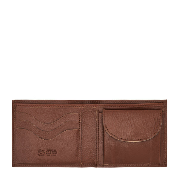 Men's bi-fold wallet in leather color arabica