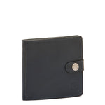 Men's bi-fold wallet in calf leather color blue