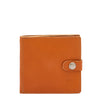 Men's bi-fold wallet in calf leather color caramel