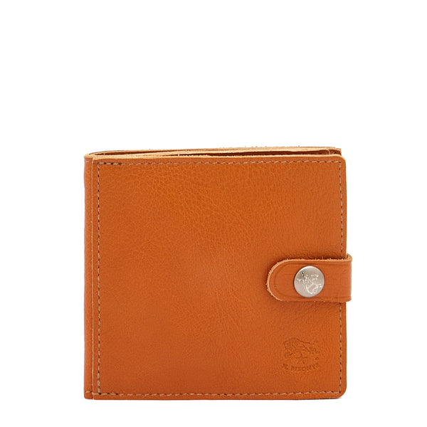 Men's Bi-Fold Wallet in Calf Leather color Caramel