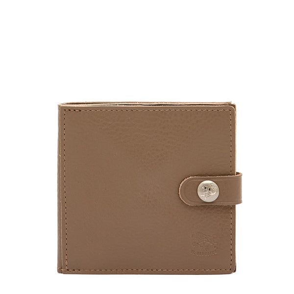 Men's Bi-Fold Wallet in Calf Leather color Light Grey