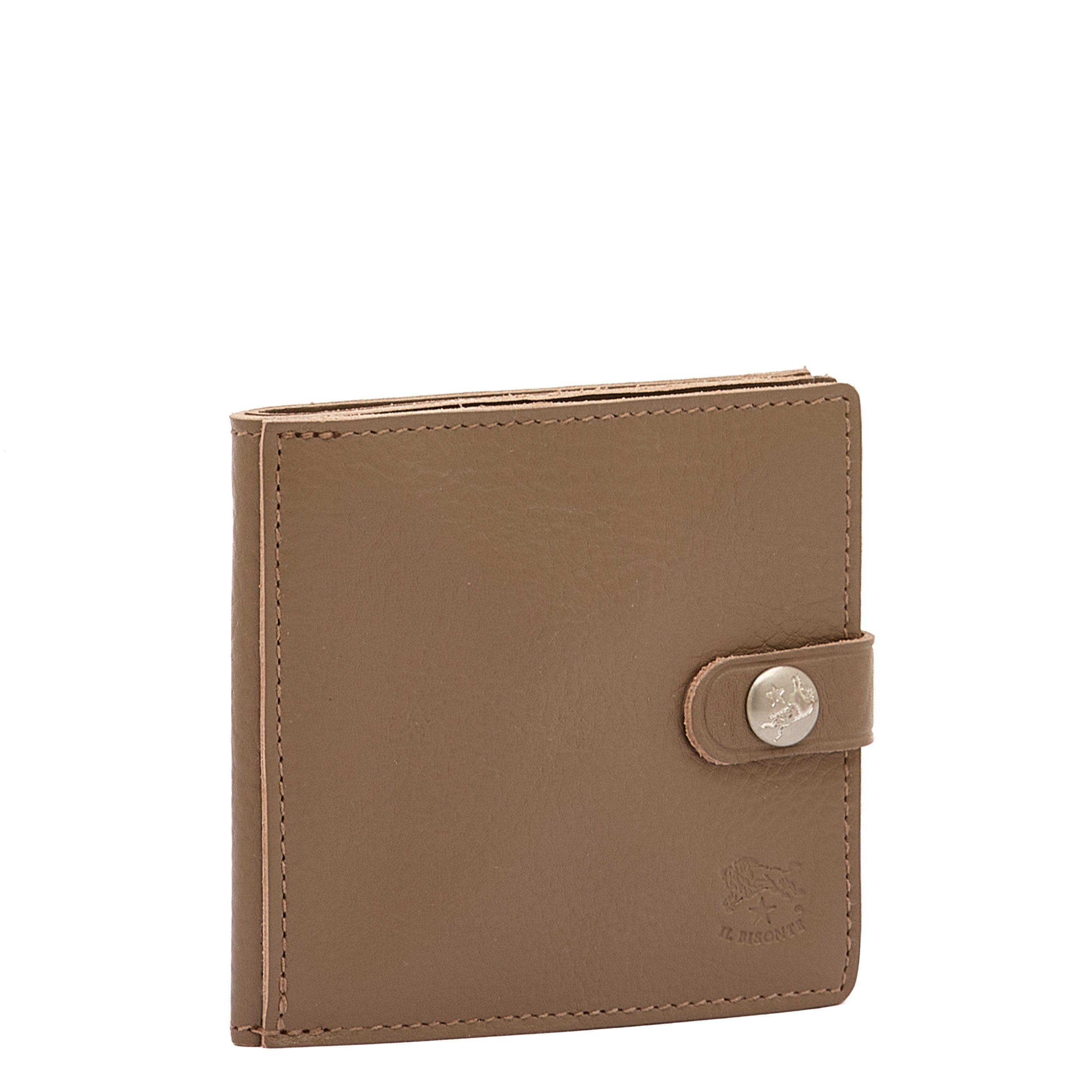 Men's bi-fold wallet in calf leather color light grey
