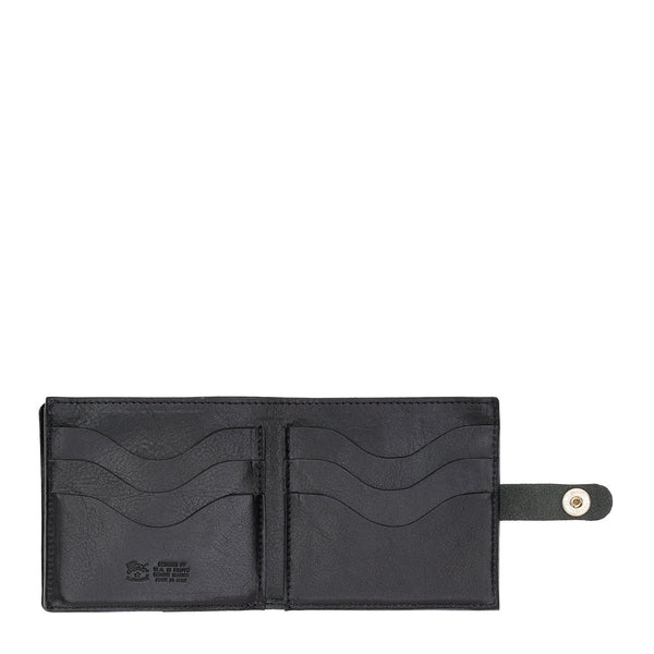 Men's bi-fold wallet in leather color black