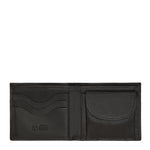 Men's bi-fold wallet in vintage leather color black