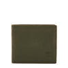 Men's bi-fold wallet in vintage leather color forest