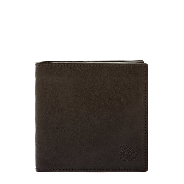 Galileo | Portefeuille à deux volets pour homme en cuir vintage couleur noir