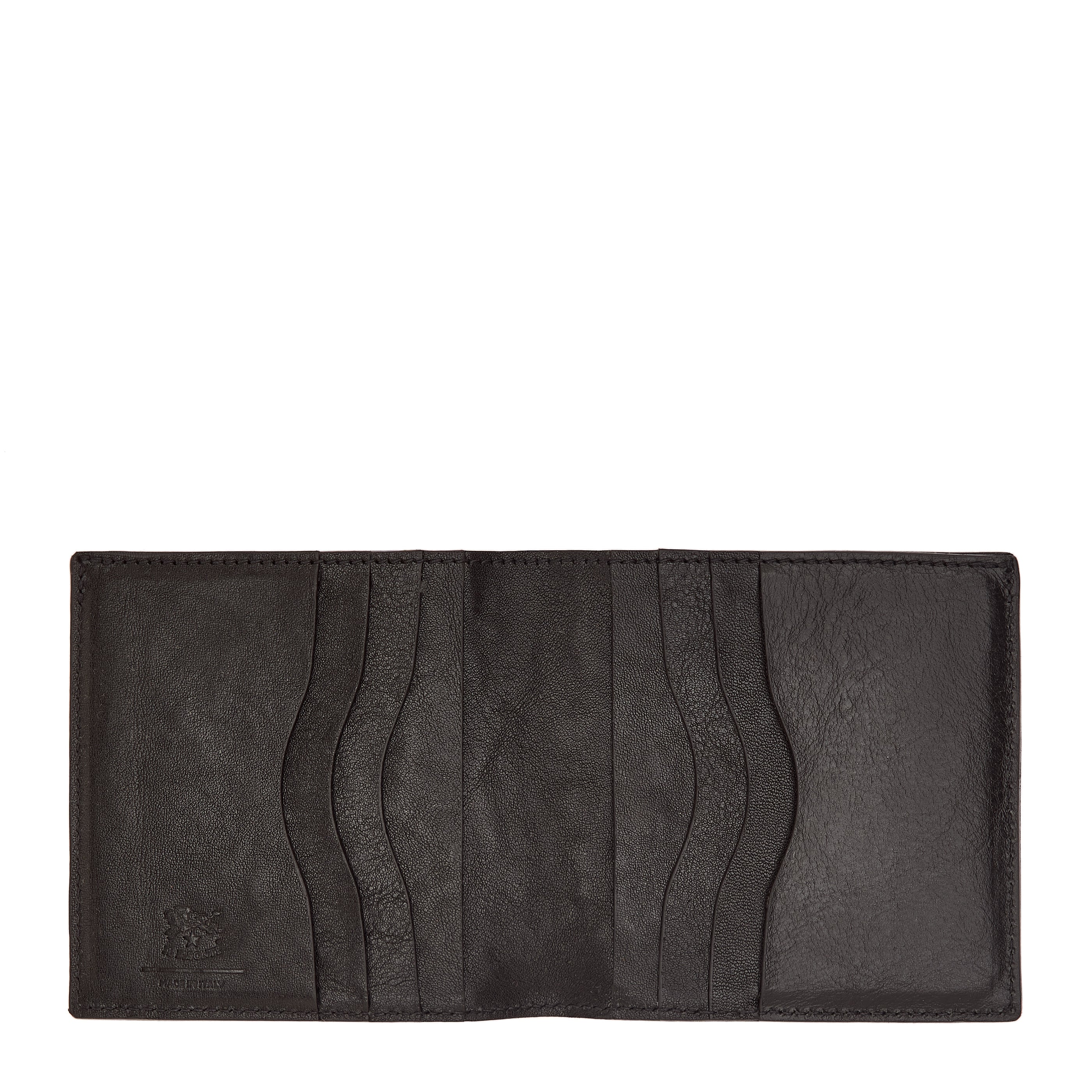 Galileo | Portefeuille à deux volets pour homme en cuir vintage couleur noir